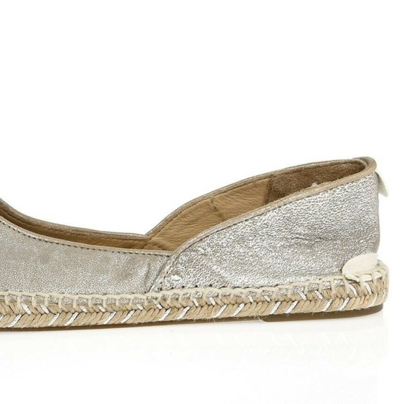 RAG & BONE Flats Espadrille Silver Shimmer Leather Slip on Shoe NEW NWOB πHPπ - Picture 8 of 16
